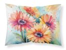 Gerbera Daisies in Watercolor Standard Pillowcase Lightweight Super Soft Easy Care Decorative Artwork Pillowcase, Standard