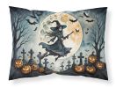 Flying Witch Spooky Halloween Standard Pillowcase Lightweight Super Soft Easy Care Decorative Artwork Pillowcase, Standard