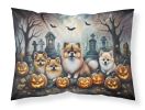 Pomeranian Spooky Halloween Standard Pillowcase Lightweight Super Soft Easy Care Decorative Artwork Pillowcase, Standard