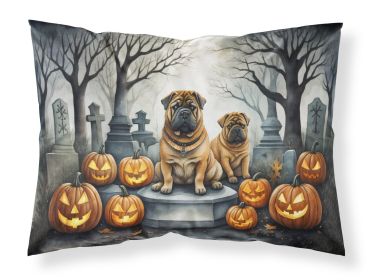 Shar Pei Spooky Halloween Standard Pillowcase Lightweight Super Soft Easy Care Decorative Artwork Pillowcase, Standard