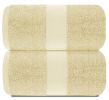 Luxury Soft Beige Bath Sheet Towels 650 GSM Cotton Luxury Bath Towels 2 Pack Extra Large 35x70 inch Highly Absorbent and Quick Dry Hotel Collection Ex