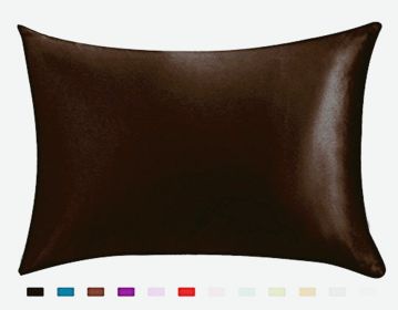 Pillowcase Satin Solid Color Simulation Silk Single Pillowcase Ice Silk Pillowcase (Option: Coffee-20x26inches-1PC)