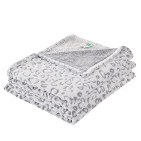 Krifey Flannel Fleece 3D Throw Blanket For Couch, Super Soft Cozy Blankets For Women, All Season Use (Option: Gray Leopard-60a80)