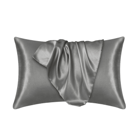 Silk Pillowcase for Hair and Skin, Mulberry Silk Pillow Cases 2Pack (Color: Dark Gray, size: 48X74cm)