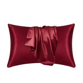 Silk Pillowcase for Hair and Skin, Mulberry Silk Pillow Cases 2Pack (Color: Red, size: 50x75cm)