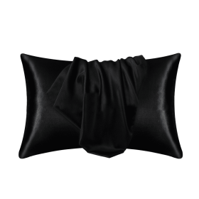 Silk Pillowcase for Hair and Skin, Mulberry Silk Pillow Cases 2Pack (Color: Black, size: 50x66cm)