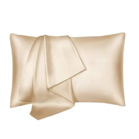 Silk Pillowcase for Hair and Skin, Mulberry Silk Pillow Cases 2Pack (Color: Light Tan, size: 50x75cm)