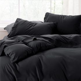 Bedsure Soft Sheet Set - Hotel Luxury, Easy Care Polyester Microfiber Cooling Bed Sheet Set (Color: Black, size: QUEEN)