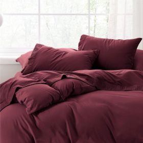 Bedsure Soft Sheet Set - Hotel Luxury, Easy Care Polyester Microfiber Cooling Bed Sheet Set (Color: Burgundy, size: Twin XL)