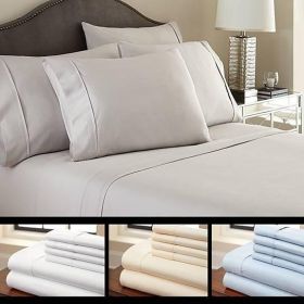 6-Piece Luxury Soft Bamboo Bed Sheet Set in 12 Colors (Color: Taupe, size: QUEEN)