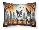 Boston Terrier Spooky Halloween Standard Pillowcase Lightweight Super Soft Easy Care Decorative Artwork Pillowcase, Standard