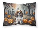 Cavalier Spaniel Spooky Halloween Standard Pillowcase Lightweight Super Soft Easy Care Decorative Artwork Pillowcase, Standard