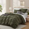 100% Washed Cotton Duvet Cover Set, Durable Fade-Resistant Natural Bedding Set (No Comforter)